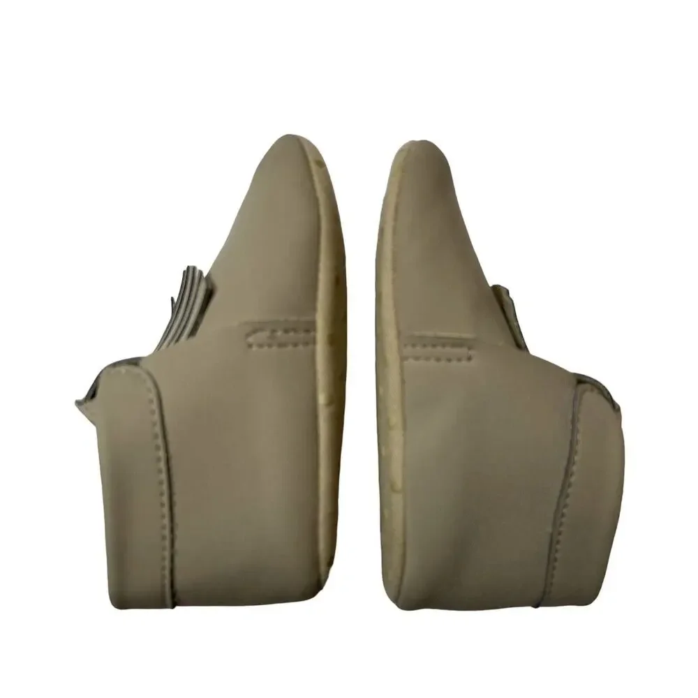Janie and Jack Baby 12-18 Months Tan Slip-On Moccasins Crib Shoes Soft Soles NEW